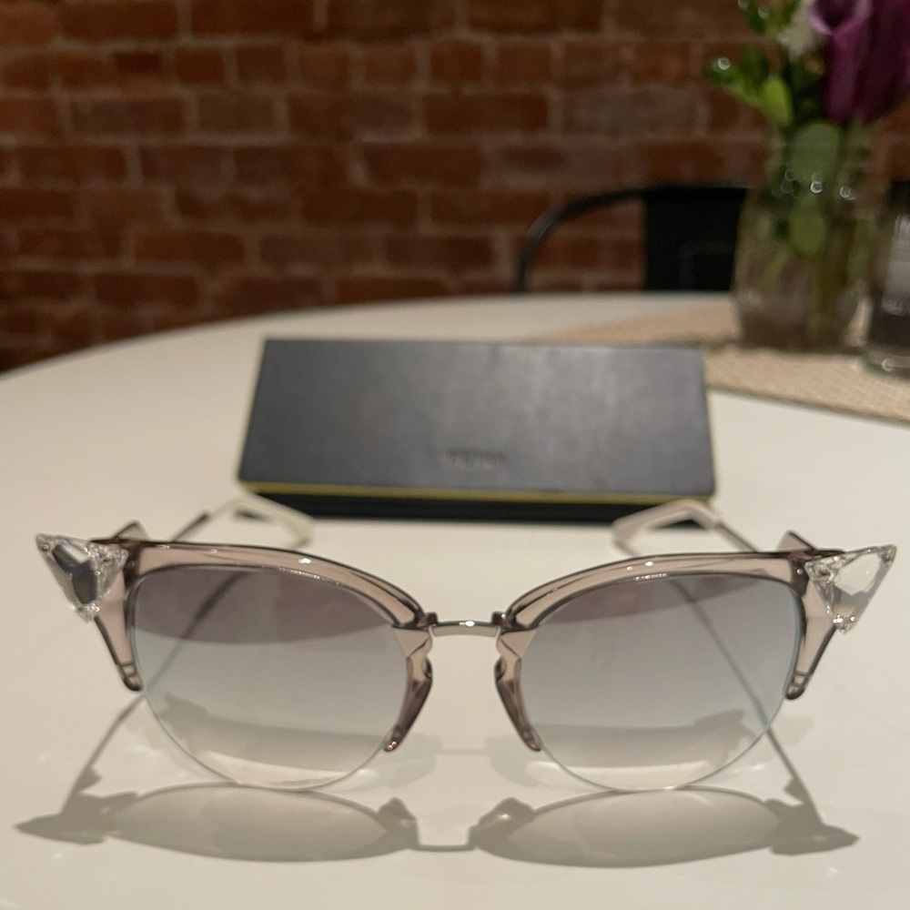 Authentic Fendi cat eye sunglasses with original protective case